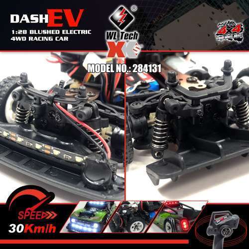 WLtoys !⚡! 1:28 2.4Ghz 遙控 帶燈 短卡車 4輪驅動 無段變速 (金屬底盤) 30KM/H
