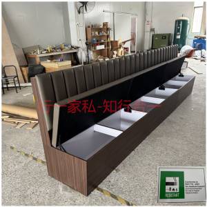 香港冰室靠墙长条卡位梳化，志达行防火卡位梳化内地一手厂家订造批发