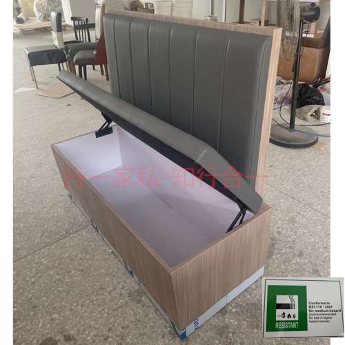 香港冰室靠墙长条卡位梳化，志达行防火卡位梳化内地一手厂家订造批发