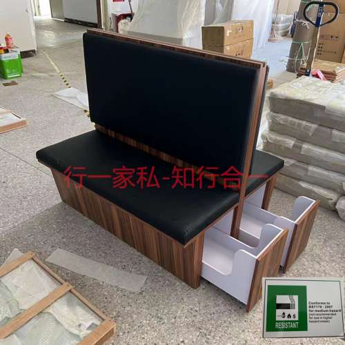 内地厂家订造储物卡位梳化，餐厅转角卡位，志达行防火梳化卡位