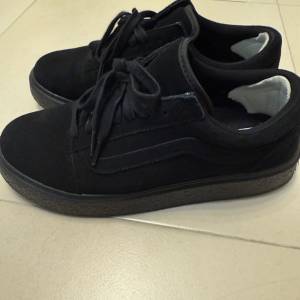 VANS 厚底全黑 US9 正貨 9成新