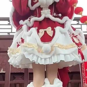小貓咪新年蘿莉紅色套裝