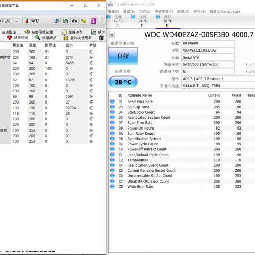 WD 3.5吋 4TB硬碟 無壞區
