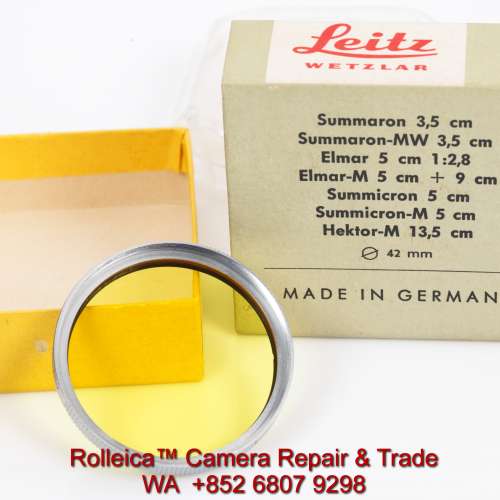 Leica HOOBE E39 Filter Yellow 1 red marking, like-new, essential to Monochrome