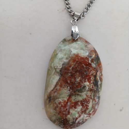 澳州A玉吊墜連24寸不銹鋼頸鍊 。no.D3.4.25