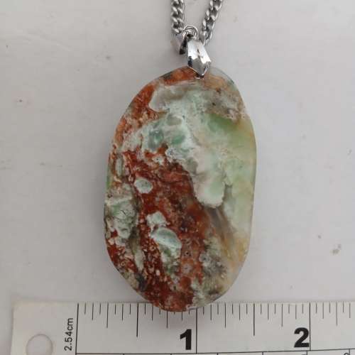 澳州A玉吊墜連24寸不銹鋼頸鍊 。no.D3.4.25