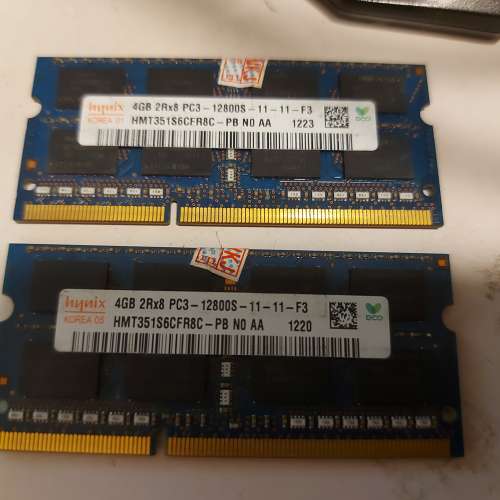notebook Hynix DDR3 1600Mhz ram 4GB x 2PCS