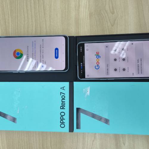 Oppo Reno 7A 128G 打包價2台$650(屏幕老化，透圖透字)有盒，跟手機原裝殼