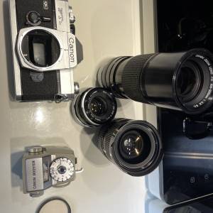canon ftb new 最後期版+ fl 50 1.8  + 100-200 5.6 + 夜晚測光