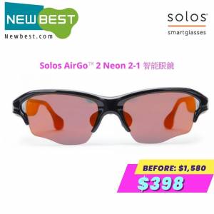 solos - AirGo 2 智能太陽眼鏡 Neon 2-1 亮面黑色 鏡面紅色 HK$398