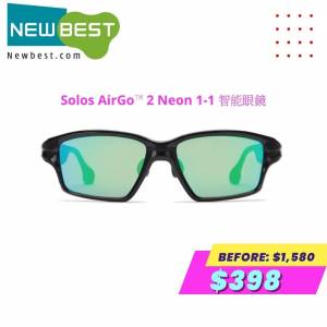 Solossolos AirGo 2 Neon 1-1 智能太陽眼鏡 亮面黑色 鏡面綠藍色 香港行貨