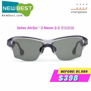 solos - AirGo 2 智能太陽眼鏡 Neon 2-2 水晶灰 鏡面深綠色 HK$398