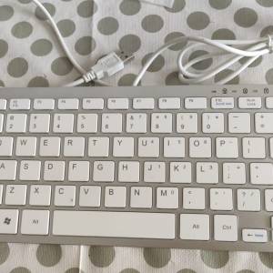小巧有線 USB 迷你鍵盤,適用於 PC 金屬銀色