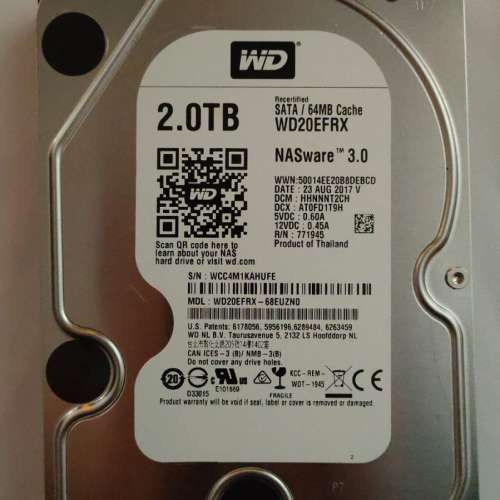 Western Digital 3.5“ 2TB 硬碟 hard disk