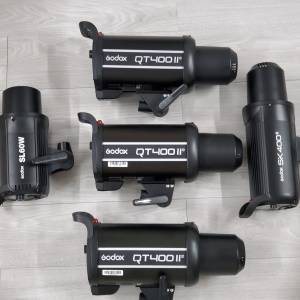 Godox 影樓閃光燈 神牛 qt400ii studio flash led sl60w 長亮燈 直播 拍片