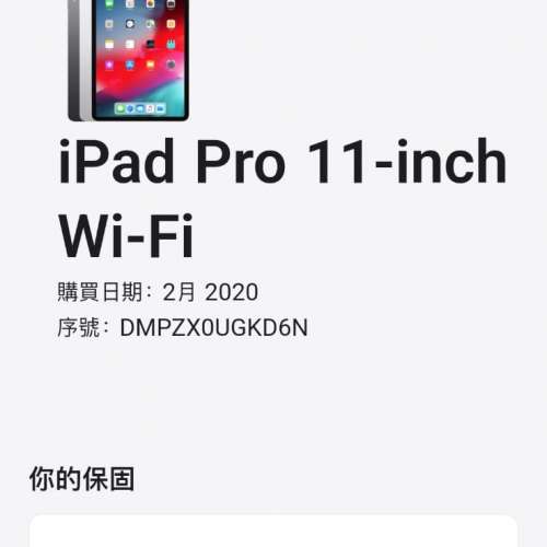 IPad Pro 11吋第一代 512gb wi-fi版 超新淨 電池健康度94%