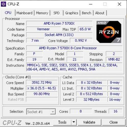 AMD 5700X ASUS TUF B450M  G.Skill DDR4-3600 32GB 板U RAM