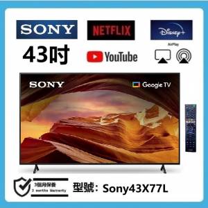 43吋 4K smart TV Sony43X77L wifi 上網 電視