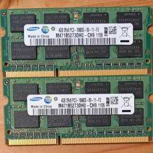 Samsung DDR3 SO-DIMM 4GB x 2