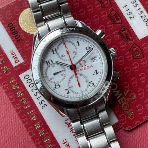 Omega Speedmaster Date Olympic Chronograph White Dial 3515.20