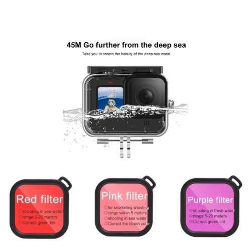 RuigPro 45M Waterproof Housing Case＋3 Filter Set For GoPro HERO 12 / 11 / 10...