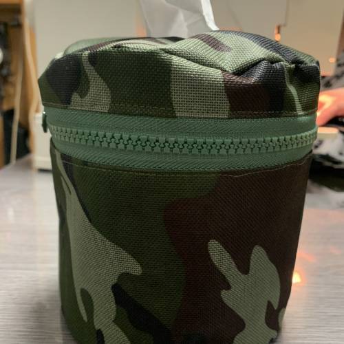 軍綠色迷彩手工廁紙筒（防水布料）