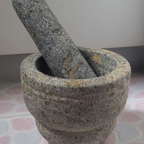 石磨盅 石磨棒 石椿 磨粉 磨藥 石磨器 磨中藥 麻石磨缽 藥盅 研磨缽 磨碗 Mortar a...