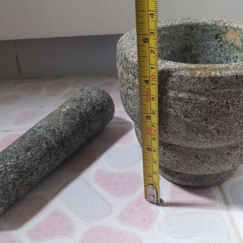 石磨盅 石磨棒 石椿 磨粉 磨藥 石磨器 磨中藥 麻石磨缽 藥盅 研磨缽 磨碗 Mortar a...