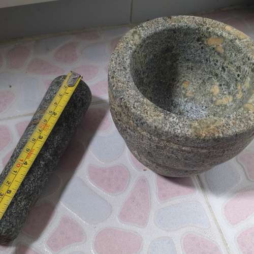 石磨盅 石磨棒 石椿 磨粉 磨藥 石磨器 磨中藥 麻石磨缽 藥盅 研磨缽 磨碗 Mortar a...