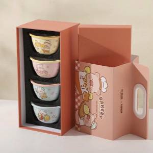 全套4隻正版Lulu豬陶瓷碗🥣Certified Lulu Ceramic Bowl