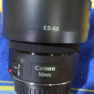 Canon EF 50mm f/1.8 STM + 副廠 ES-68 遮光罩