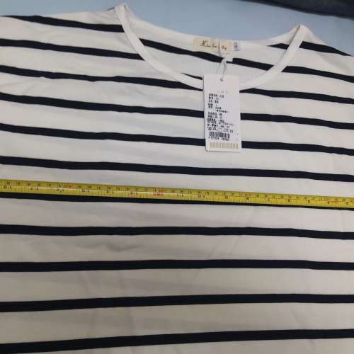 全新黑白間條長袖T-Shirt 上衣 T恤 襯衫 襯衣 tee恤 長袖衫