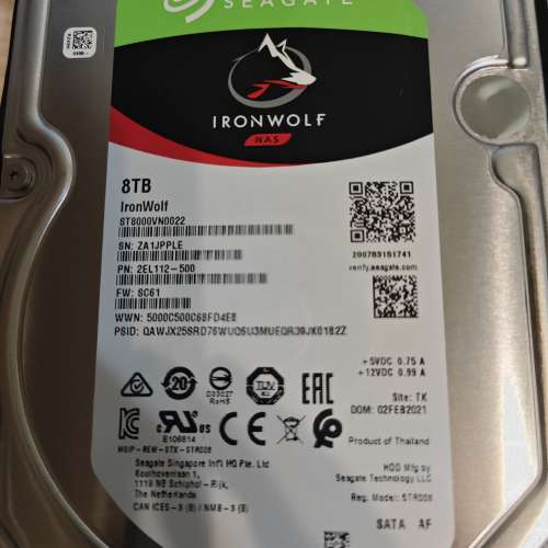 Seagate 8TB ST8000DM004 BarraCuda 硬碟