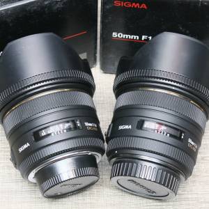 Sigma 50mm f1.4 for Nikon Canon各一支,每支$1200