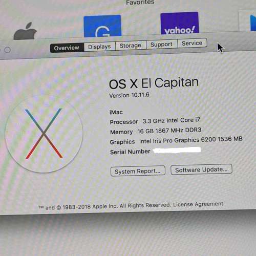 iMac 4k, 21.5&ldquo;, i7, 16G memory $1300