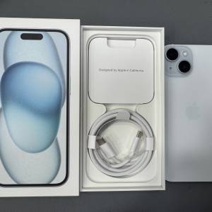 99%New iPhone 15 256GB 藍色 香港行貨 電池100% 全套有盒有配件 自用首選超值
