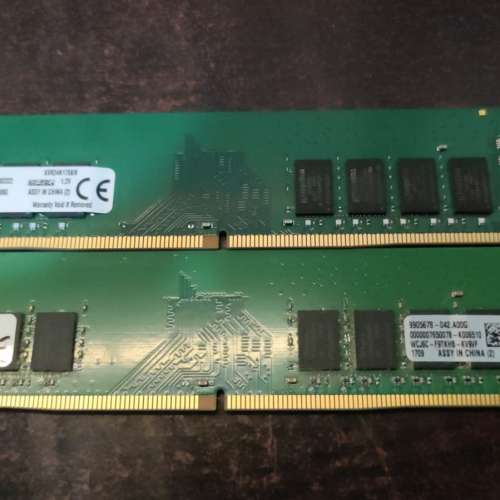 Kingston DDR4 2400 16GB 8Gx2 Desktop Ram 單面