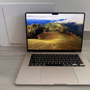 Apple MacBook Air M3 15” 8+256GB Star Light 星光色手提電腦行貨有盒有保養