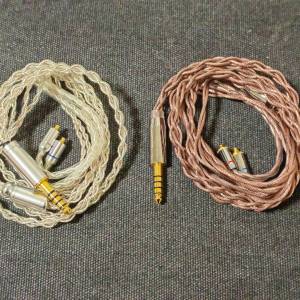 瘦佬 28 mart 二代 22Awg 極粗純銅 + 淘寶純銀線，兩條mmcx 4.4 耳機升級線 升級放...