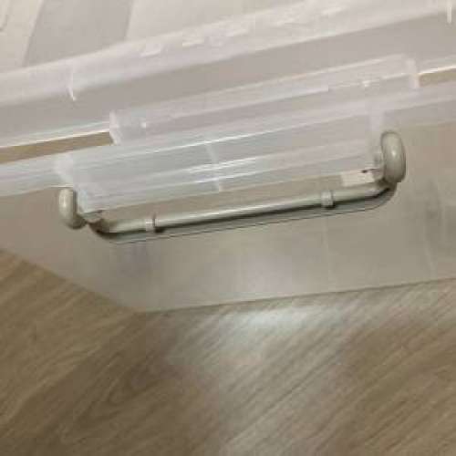 衛生新淨透明儲物箱（合共四件$60 / 一件$15）箱料防塵/防靜電/有蓋/底部有碌/蓋有...