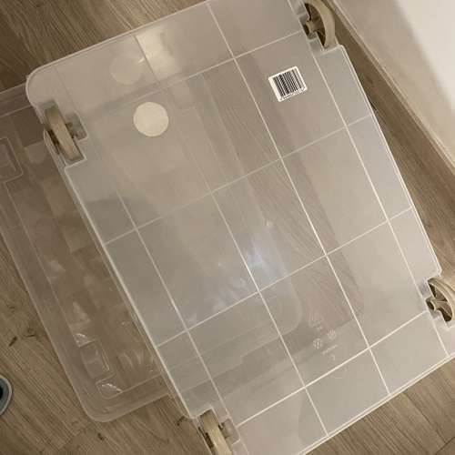 衛生新淨透明儲物箱（合共四件$60 / 一件$15）箱料防塵/防靜電/有蓋/底部有碌/蓋有...