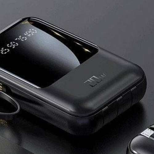 超薄小巧充電寶尿袋 20000mAh, 另送全新快充數據線三合一充電線