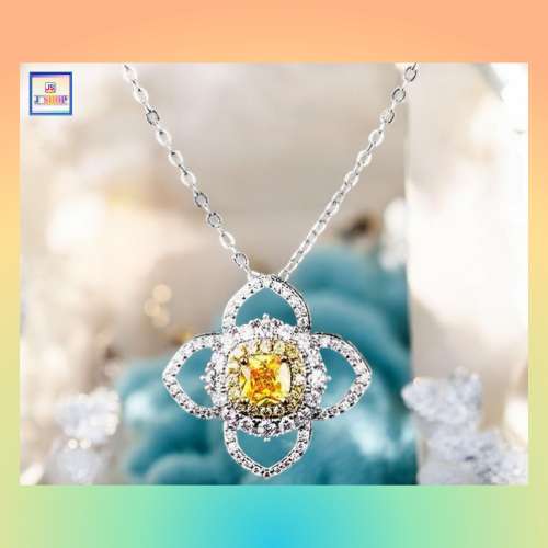 閃耀設計四葉草水鑽酷石吊咀連頸鏈 *頸鏈可自由更換*《附送精美*紐扣絨布袋*一個 ※...