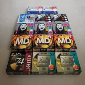 TDK HO、M.、Fine、SP、Excellent、XA MiniDisc 74/80min MD碟