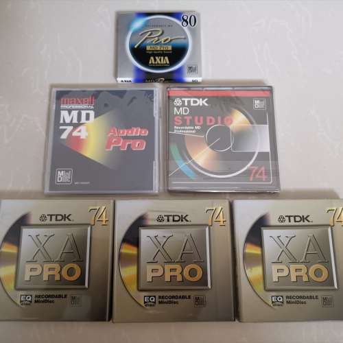 AXIA Pro、Maxell Audio Pro、TDK Studio、TDK XA Pro MiniDisc 74/80min MD碟
