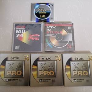 AXIA Pro、Maxell Audio Pro、TDK Studio、TDK XA Pro MiniDisc 74/80min MD碟