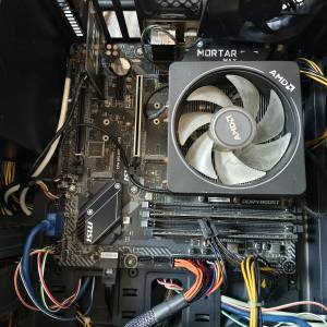 MSI B450m Mortar Max  主板+ amd r5 3600cpu 連原厂4銅管散熱扇