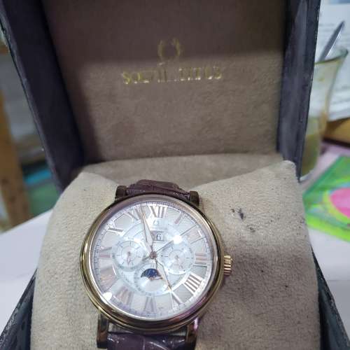 SOLVIL et TITUS 鐵達時 玫瑰金 白金羅馬字面 瑞士製全自動機芯 42.5mm 天長地久 皮...