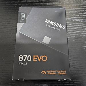 (全新未開封)1TB Samsung 870 EVO SATA III 2.5-inch SSD TLC 三星 固態硬碟
