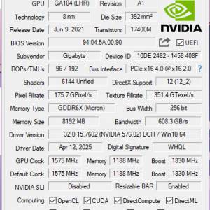 GIGABYTE 技嘉 RTX 3070TI Gaming OC 8GB
